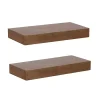 Kirklands Home Shelves|Rustic Wood 2-pc. Floating Shelves, 18 in.