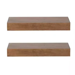Kirklands Home Shelves|Rustic Wood 2-pc. Floating Shelves, 18 in.