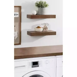 Kirklands Home Shelves|Rustic Wood 2-pc. Floating Shelves, 18 in.