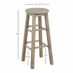 Kirklands Home Bar Stools & Counter Height Stools|Rustic Wood Pub Classic Backless Bar Stool Tan