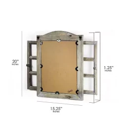 Kirklands Home Decorative Mirrors|Rustic Wooden Dual Window Shutter Wall Mirror