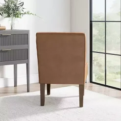 Kirklands Home Accent Chairs|Saddle Faux Leather Accent Chair Brown
