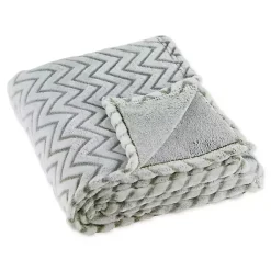 Sage Chevron Plush Throw Blankets & Throws