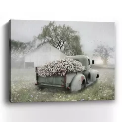 Kirklands Home Canvas Art|Sage Flower Truck Canvas Art Print, 30x24 in.