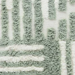 Hot Sage Geometric Shag Throw Pillow Pillows