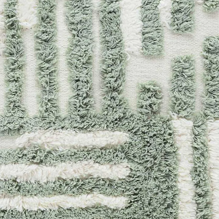 Hot Sage Geometric Shag Throw Pillow Pillows