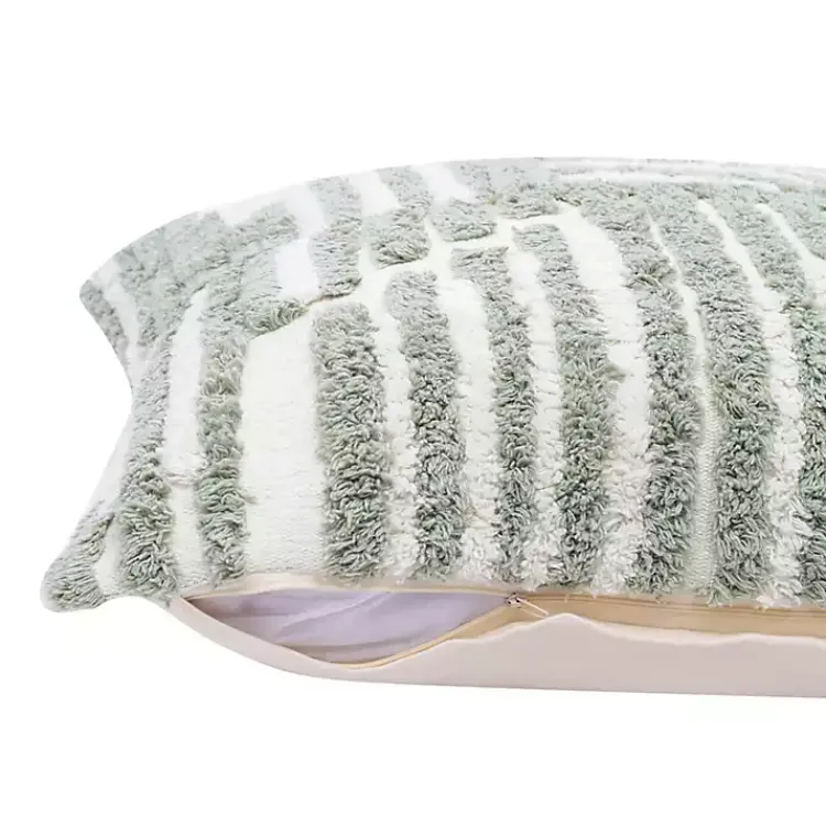 Hot Sage Geometric Shag Throw Pillow Pillows