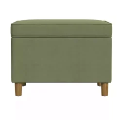 Kirklands Home Benches & Ottomans|Sage Velvet Rectangle Storage Ottoman Green