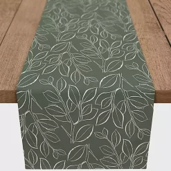 Kirklands Home Table Linens|Sage Leaves Table Runner, 90 in. Green