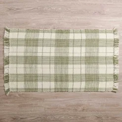 Kirklands Home Accent Rugs|Sage Plaid Leland Scatter Rug Green