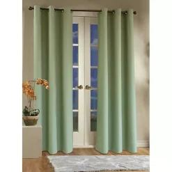 Kirklands Home Curtains & Drapes|Sage Room Darkening Curtain Panel Set, 54 in. Green