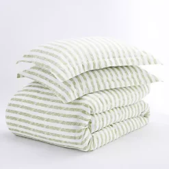 Kirklands Home Duvets|Sage Rugged Stripes Puffed Twin 3-pc. Duvet Set