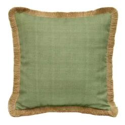 Kirklands Home Outdoor Cushions & Pillows|Sage Textured Jute Trim Outdoor Pillow Green