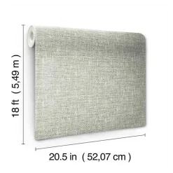 Kirklands Home Wall Murals & Wallpaper|Sage Textured Poplin Peel & Stick Wallpaper Green