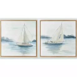Kirklands Home Canvas Art|Sail from the Coast Framed Canvas Prints, Set of 2