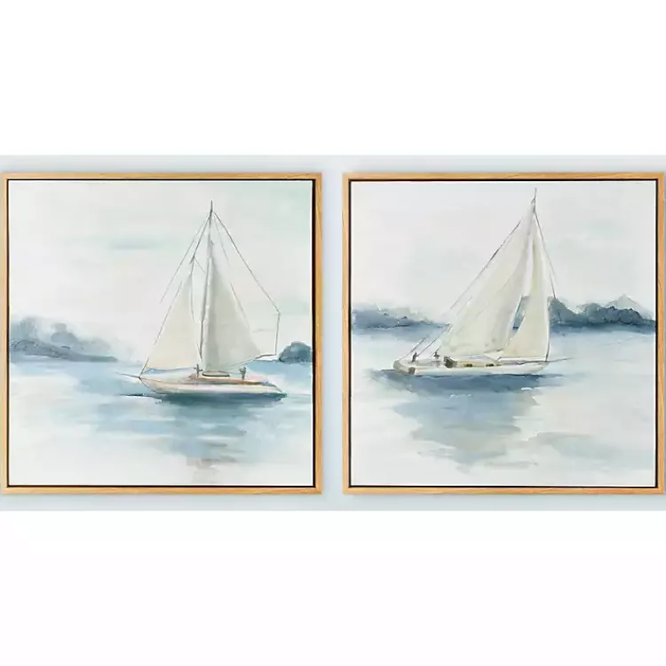 Kirklands Home Canvas Art|Sail from the Coast Framed Canvas Prints, Set of 2