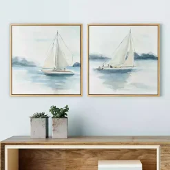 Kirklands Home Canvas Art|Sail from the Coast Framed Canvas Prints, Set of 2