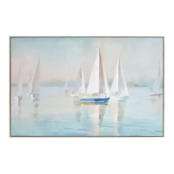 Kirklands Home Framed Art|Sailboat Flotilla Framed Art Print Blue