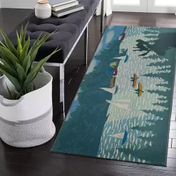 Kirklands Home Outdoor Rugs|Sailboat Lake Indoor/Outdoor Runner, 1x4