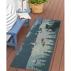 Kirklands Home Outdoor Rugs|Sailboat Lake Indoor/Outdoor Runner, 1x4