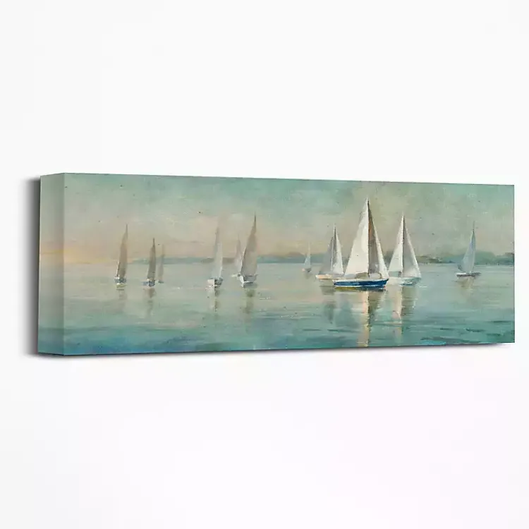 Kirklands Home Canvas Art|Sailboats at Sunrise Canvas Art Print Blue