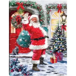 Clearance Saint Nick with Presents Christmas Wall Art Print Christmas Art & Wall Decor