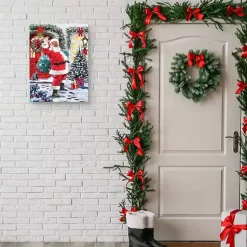 Clearance Saint Nick with Presents Christmas Wall Art Print Christmas Art & Wall Decor