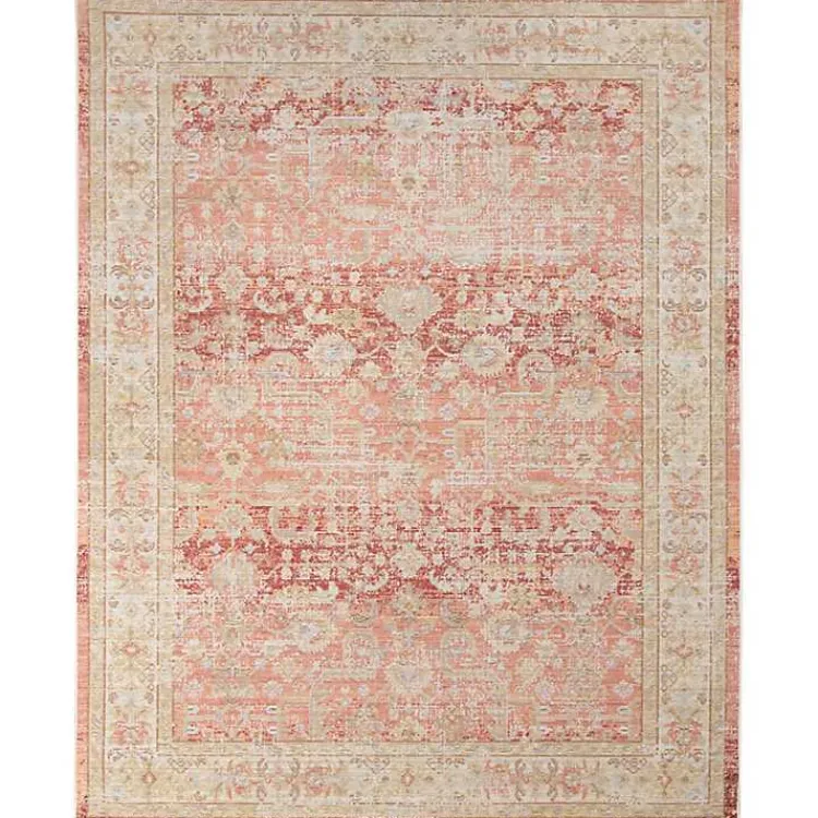 Kirklands Home Area Rugs|Salmon Vintage Border Area Rug