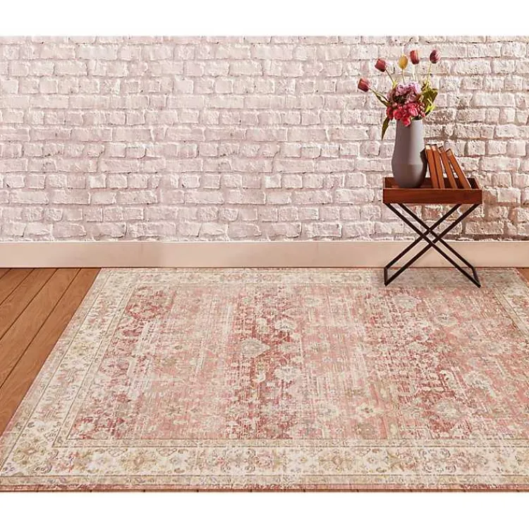 Kirklands Home Area Rugs|Salmon Vintage Border Area Rug