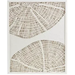 Kirklands Home Wall Plaques|Sand Dollar Rice Paper Shadowbox Wall Plaque White