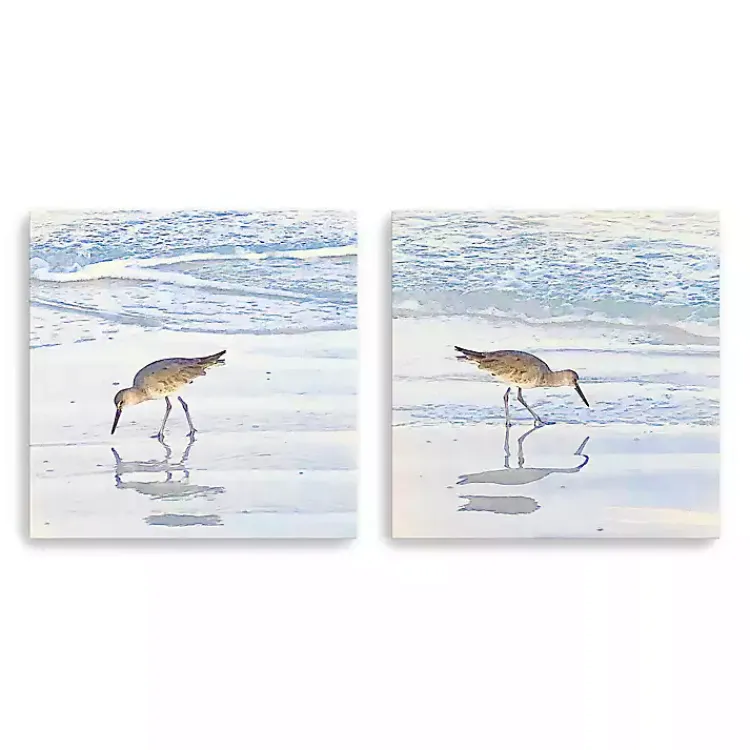 Kirklands Home Canvas Art|Sandpiper Dreams Canvas Art Prints, Set of 2 Blue