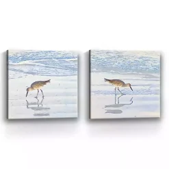 Kirklands Home Canvas Art|Sandpiper Dreams Canvas Art Prints, Set of 2 Blue