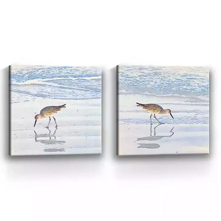 Kirklands Home Canvas Art|Sandpiper Dreams Canvas Art Prints, Set of 2 Blue