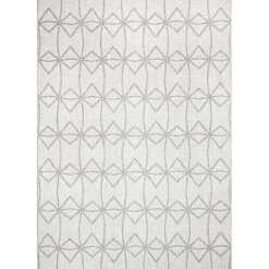 Kirklands Home Outdoor Rugs|Sanford Light Gray Geometric Outdoor Rug, 8x10