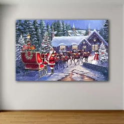 Sale Santa and his Team Canvas Art Print Christmas Art & Wall Decor