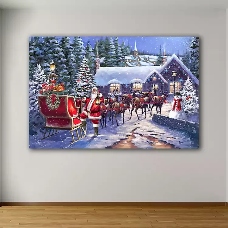 Sale Santa and his Team Canvas Art Print Christmas Art & Wall Decor