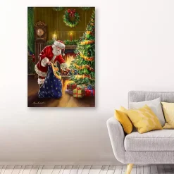 Clearance Santa and Presents with Tree Canvas Art Print Christmas Art & Wall Decor