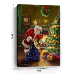 Clearance Santa and Presents with Tree Canvas Art Print Christmas Art & Wall Decor