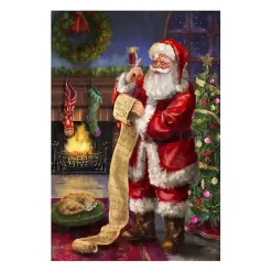 Sale Santa Checking His List Canvas Art Print Christmas Art & Wall Decor