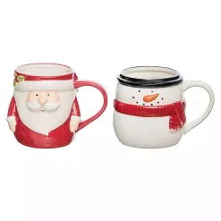 Best Santa Claus and Snowman Christmas Mugs, Set of 2 Christmas Dining & Entertaining