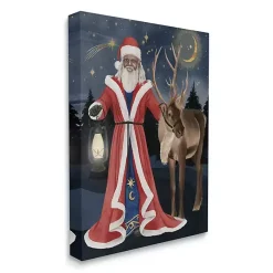 Hot Santa Claus Lantern Reindeer Canvas Art Print Christmas Art & Wall Decor