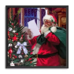 Discount Santa Claus' List Framed Canvas Art Print Christmas Art & Wall Decor