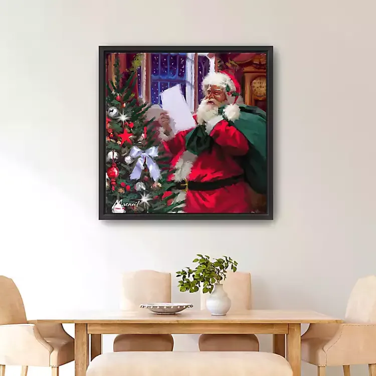 Discount Santa Claus' List Framed Canvas Art Print Christmas Art & Wall Decor