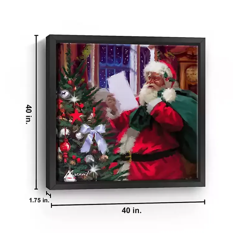 Discount Santa Claus' List Framed Canvas Art Print Christmas Art & Wall Decor