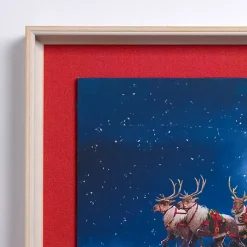 Clearance Santa Flying Over Pets Framed Art Print Christmas Art & Wall Decor