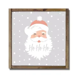 Online Santa Ho Ho Ho Walnut Wood Framed Wall Plaque Christmas Art & Wall Decor