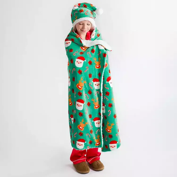 Clearance Santa Kids Hooded Throw Blankets & Throws