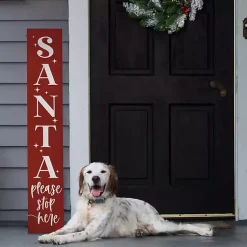 Discount Santa Please Stop Here Porch Board Outdoor Christmas Decorations