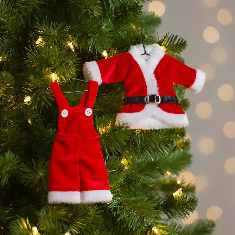 Outlet Santa Suit Christmas Ornaments, Set of 2 Christmas Ornaments