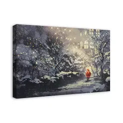 Discount Santa Walking in the Snow Canvas Art Print Christmas Art & Wall Decor